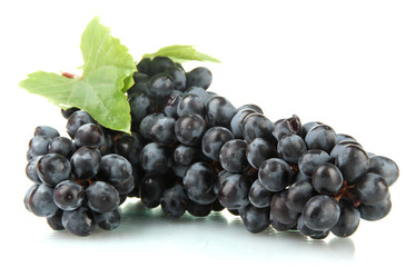 ripe sweet grapes isolated on white.