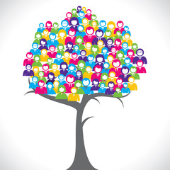 colorful businessmen and women tree - 48025555