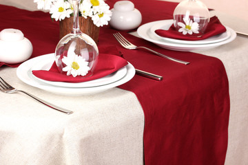 Elegant table setting in restaurant