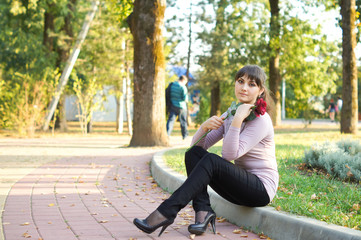 young girl on a walk