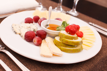 cheeses and fruits for appetizers