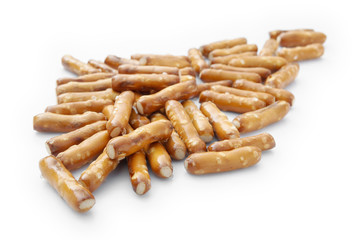 pretzel sticks on white