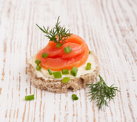 Canapes with  salmon