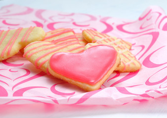Fototapeta na wymiar Valentine ciasteczka w kształcie serca
