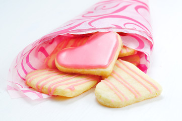 Valentine cookies in the shape of heart
