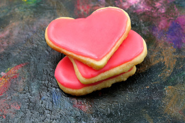 Obraz na płótnie Canvas Valentine ciasteczka w kształcie serca