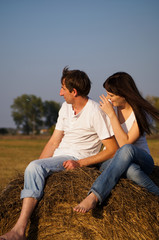 Happy young pair on walk