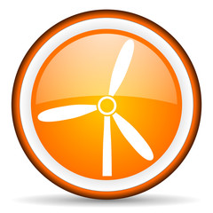 windmill orange glossy icon on white background
