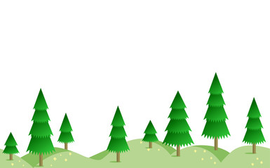 Spruce summer forest in horizontal seamless border