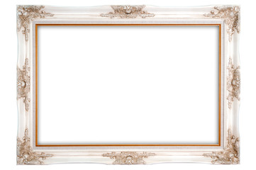 Antique photo frame on the white background