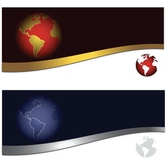 Banner With Earth in Two Color Schemes