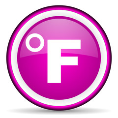 fahrenheit violet glossy icon on white background