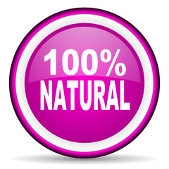 natural violet glossy icon on white background