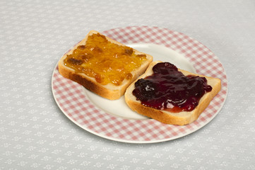 Spread jam on bread