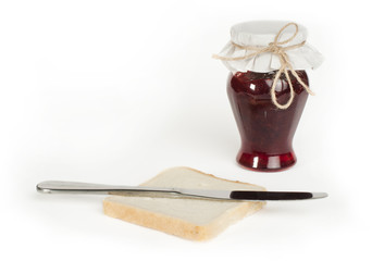 Jar of strawberry jam