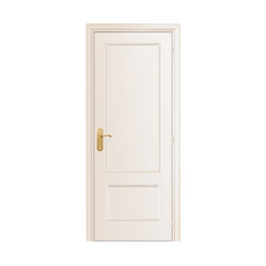 White door on isolated background. Vector design. 