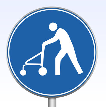 gebotszeichen gebotsschild rollator