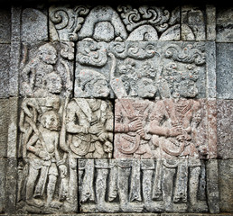 Stone craft in Candi Penataran temple in Blitar, east Java,  Id