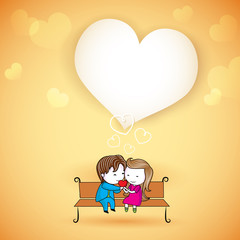 Happy loving Couple on Love Background