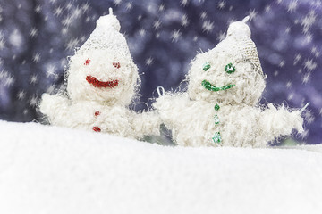 pair of happy snowmen