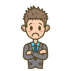 ビジネスマン　F01　上半身　困る