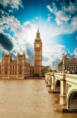 Fototapeta na wymiar Houses of Parliament, Westminster Palace - Londyn gothic archite
