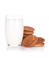 Glass of milk and cookies