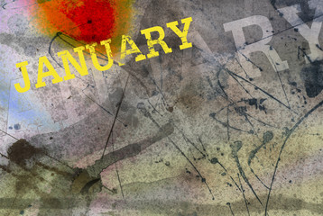 january month art grunge design