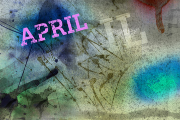 april month art grunge design