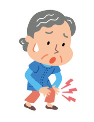 膝痛に悩む高齢者の女性