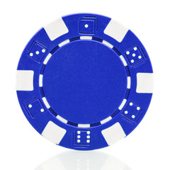 Naklejka premium Green poker chip isolated on white background