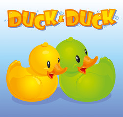 Yellow and green ducks