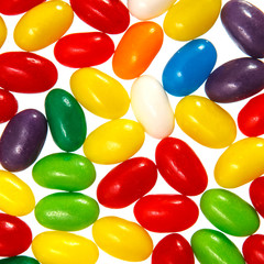 Color jelly beans over white
