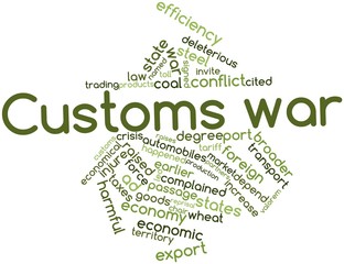 Word cloud for Customs war