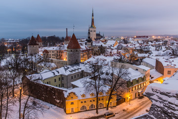 Fototapeta na wymiar Tallinn City View at Dusk