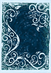 Abstract grunge vector floral illustration