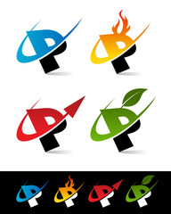 Swoosh Alphabet Icons P