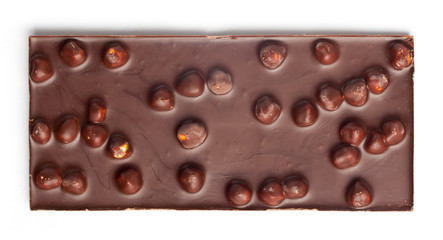whole chocolate with nuts on white