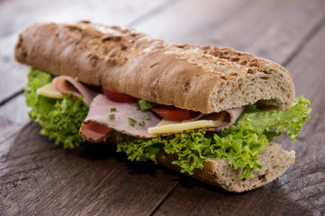 Fresh Sandwich with Ham and Cheese