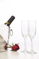 Romantic still life with champagne 
