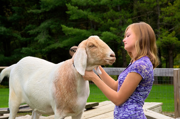 Teenage Girl with her Goat