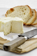 A french soft cheese with bread
