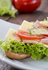 Fresh Sandwich with Ham and Cheese