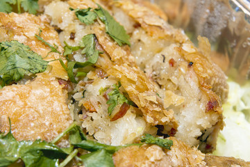 Chinese Fried Chicken Stuffed with Glutinous Rice Macro