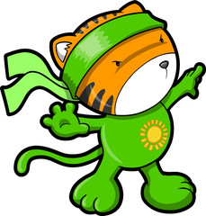 Cute Tiger Cub Ninja Vector