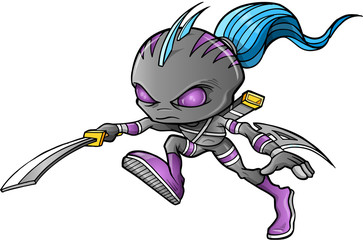 Warrior Ninja Cyborg Soldier Vector