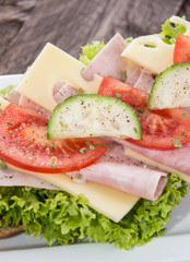 Fresh Sandwich with Ham and Cheese