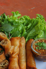 Food fried spring rolls