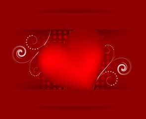 Valentine's red background with heart 