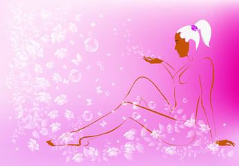 Body care.The spa procedure concept.Vector